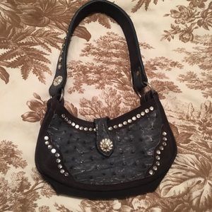 JJ saddlery suede, ostrich, silver conchos